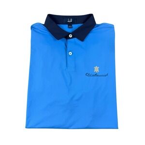 Dunhill Links x Old Memorial Blue Navy Trim Performance Golf Polo Size Large